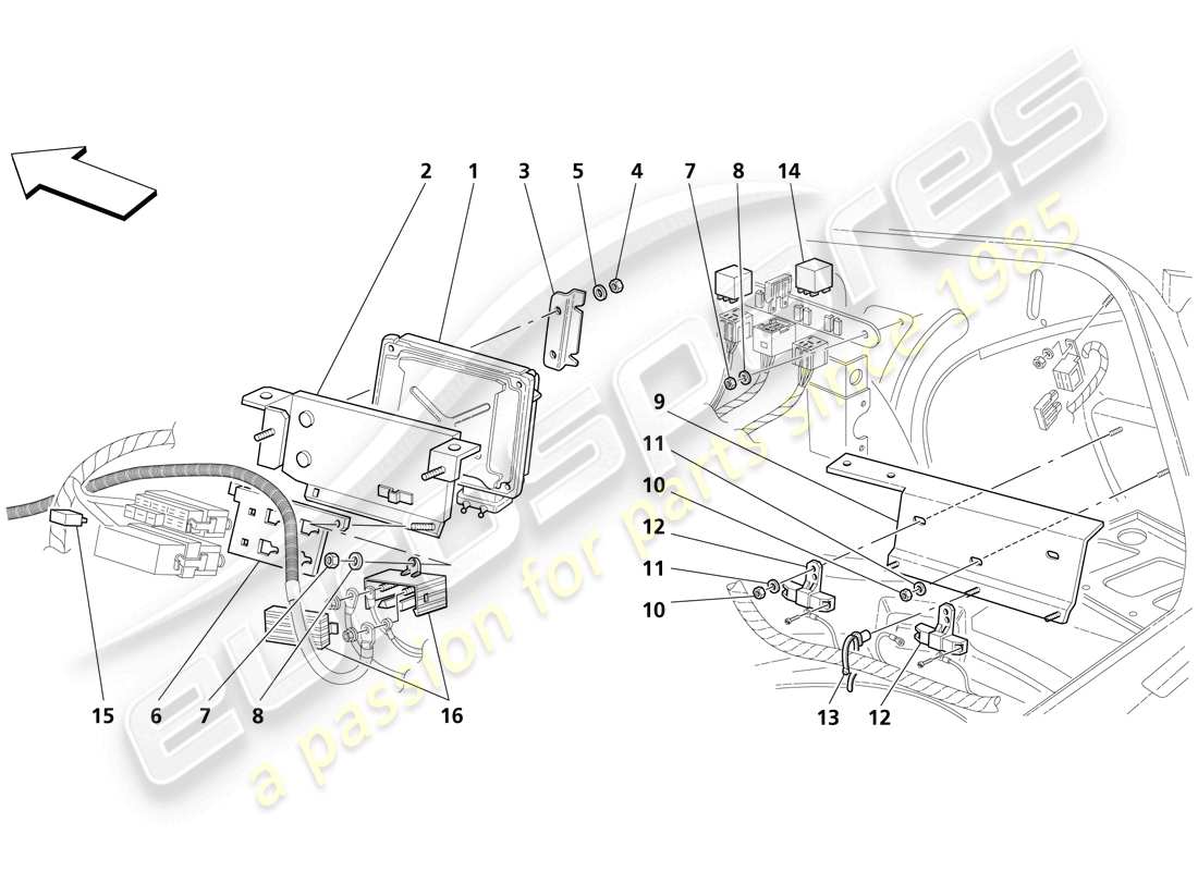 Maserati Trofeo TRUNK COMPARTMENT CONTROL UNITS Part Diagram