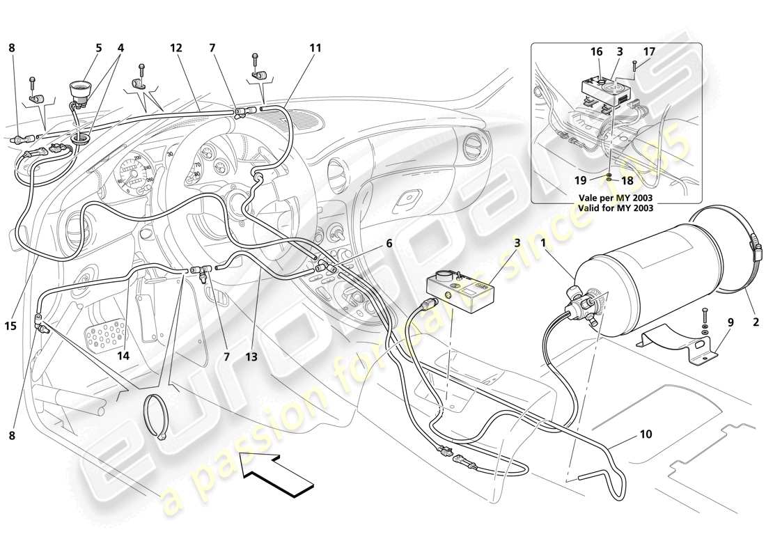 Maserati Trofeo Fire-Proof System Part Diagram