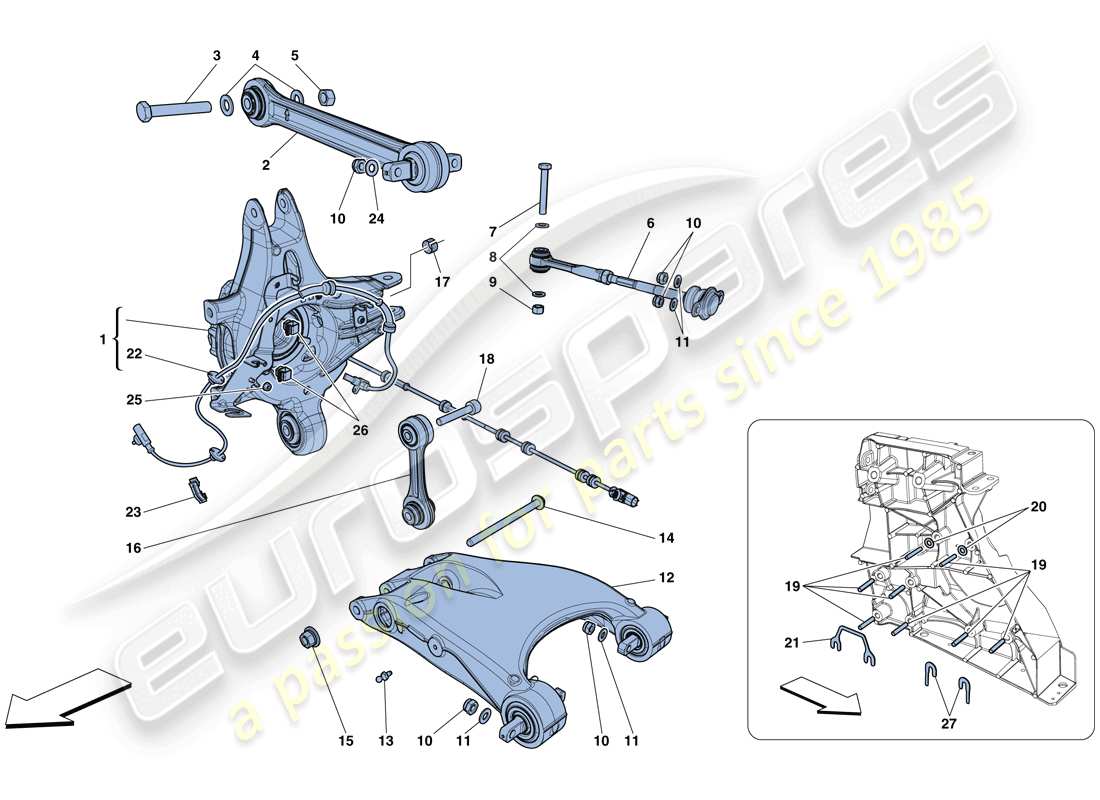 Ferrari 488 GTB (RHD) REAR SUSPENSION - ARMS Part Diagram