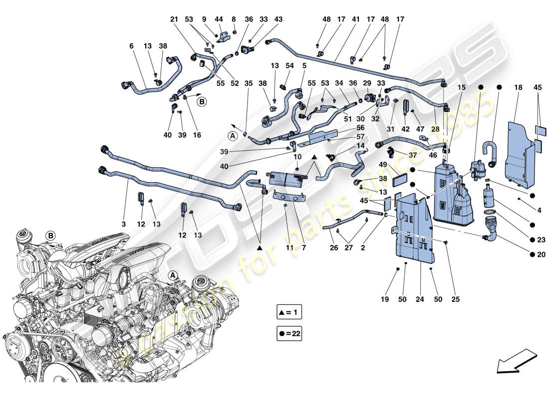Ferrari 488 Spider (Europe) evaporative emissions control system Part Diagram