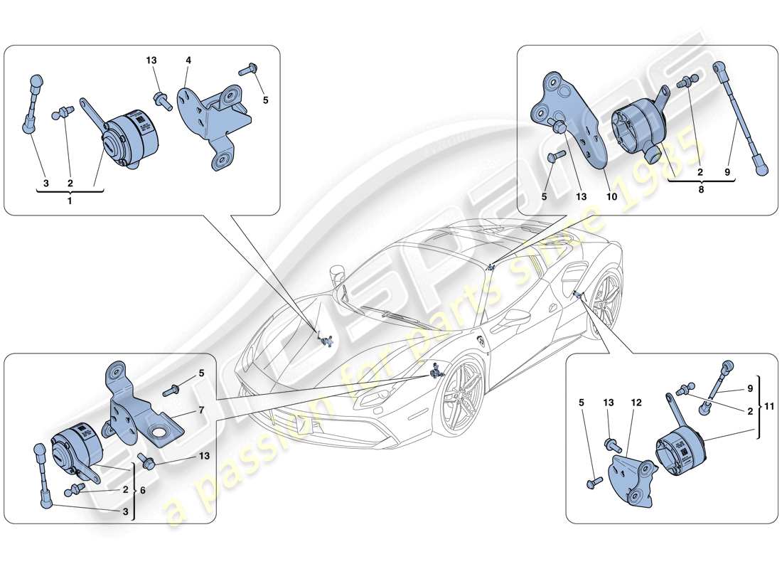 Ferrari 488 Spider (Europe) ELECTRONIC MANAGEMENT (SUSPENSION) Part Diagram