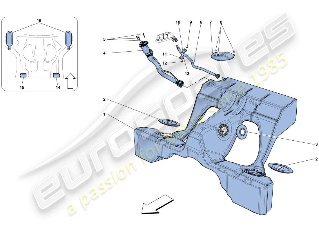 Ferrari GTC4 Lusso T (RHD) FUEL TANK AND FILLER NECK Part Diagram
