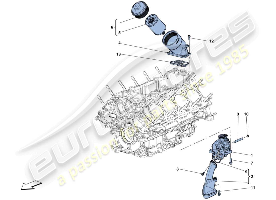 Ferrari GTC4 Lusso T (RHD) LUBRICATION: PUMP AND FILTER Part Diagram