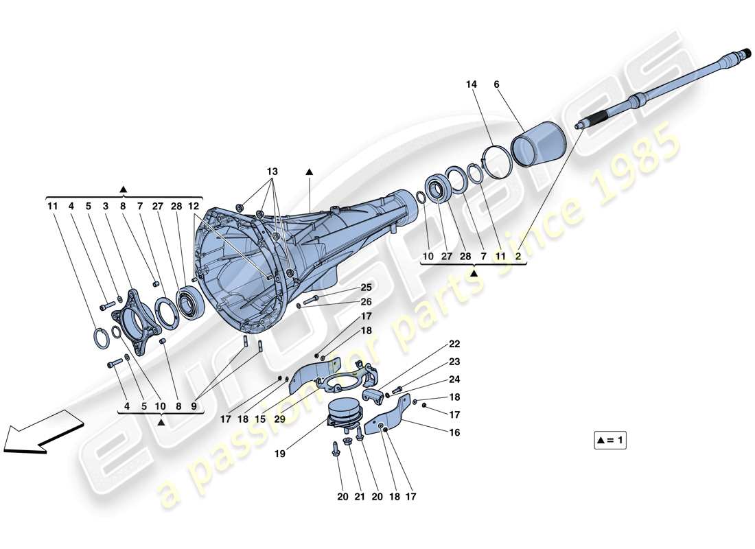 Ferrari GTC4 Lusso T (RHD) Transmission Housing Part Diagram