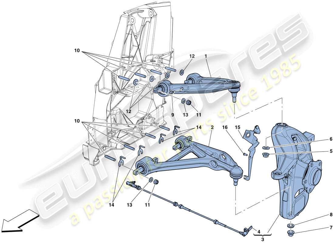 Ferrari GTC4 Lusso T (RHD) FRONT SUSPENSION - ARMS Part Diagram