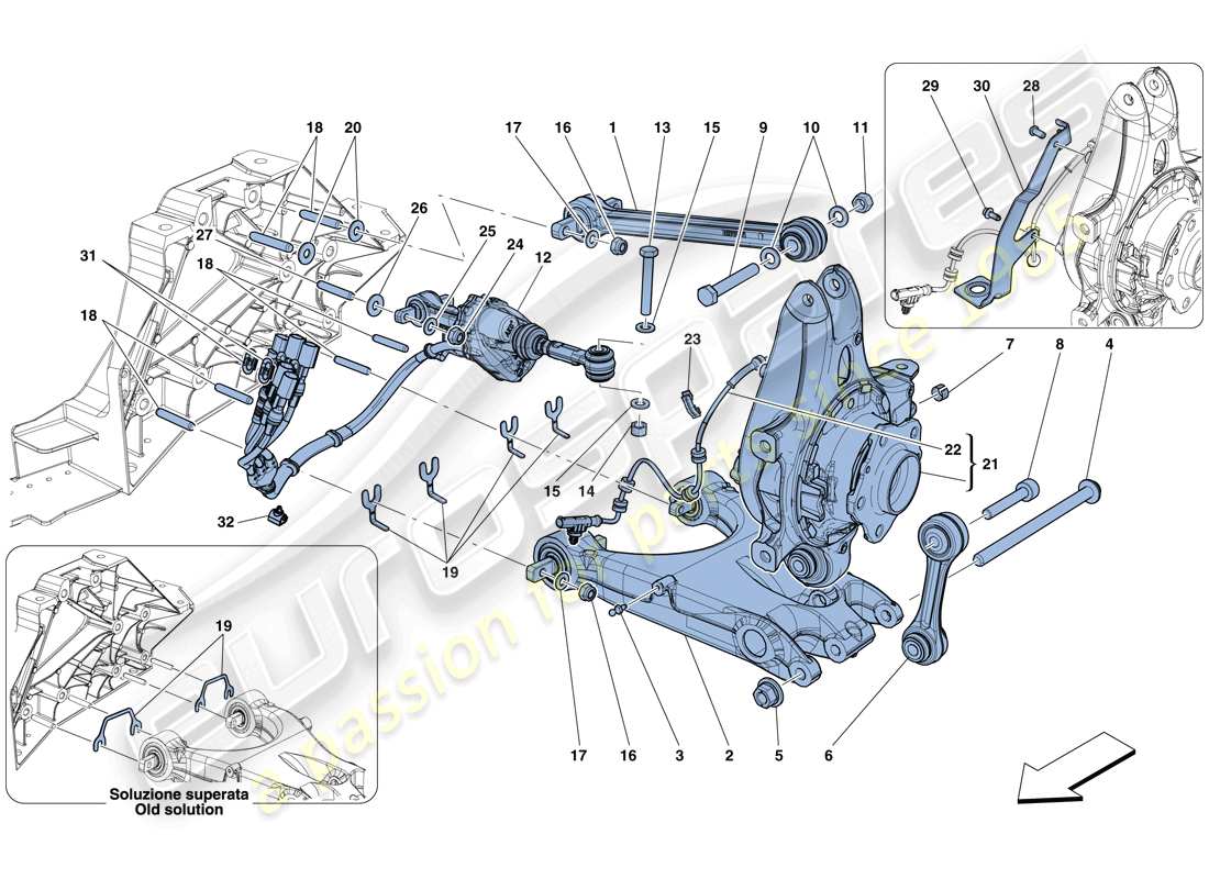 Ferrari GTC4 Lusso T (RHD) REAR SUSPENSION - ARMS Part Diagram