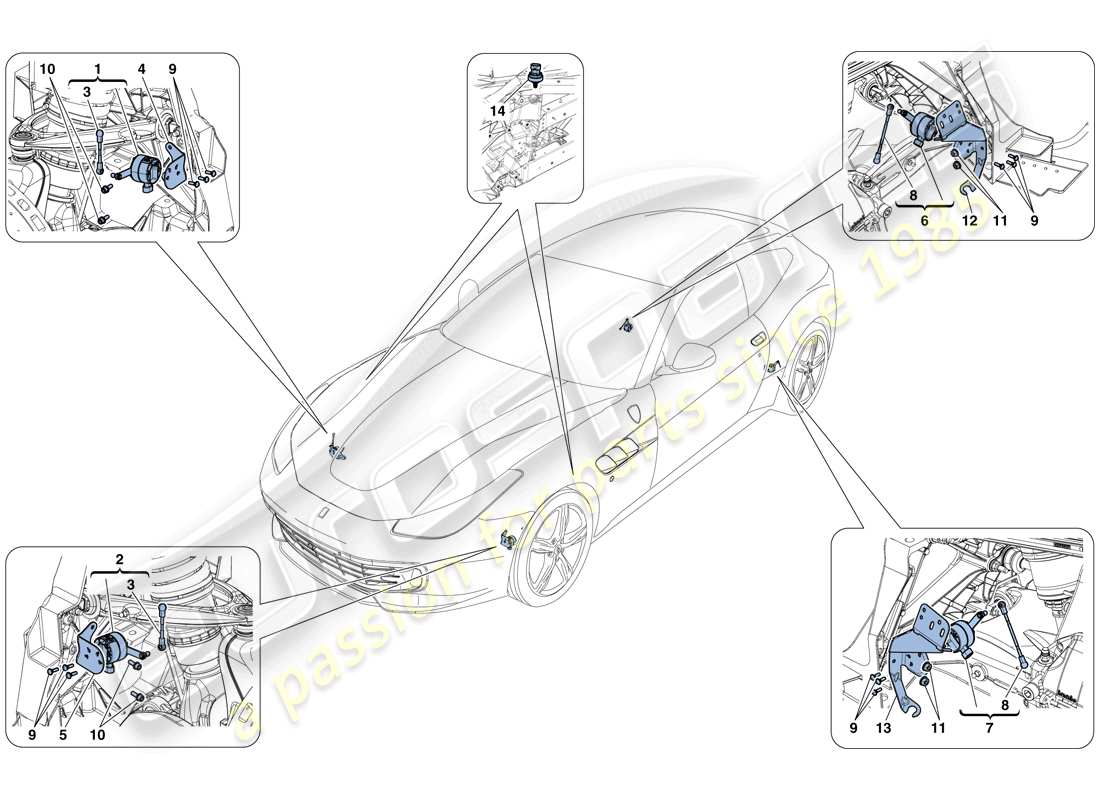Ferrari GTC4 Lusso T (RHD) ELECTRONIC MANAGEMENT (SUSPENSION) Part Diagram
