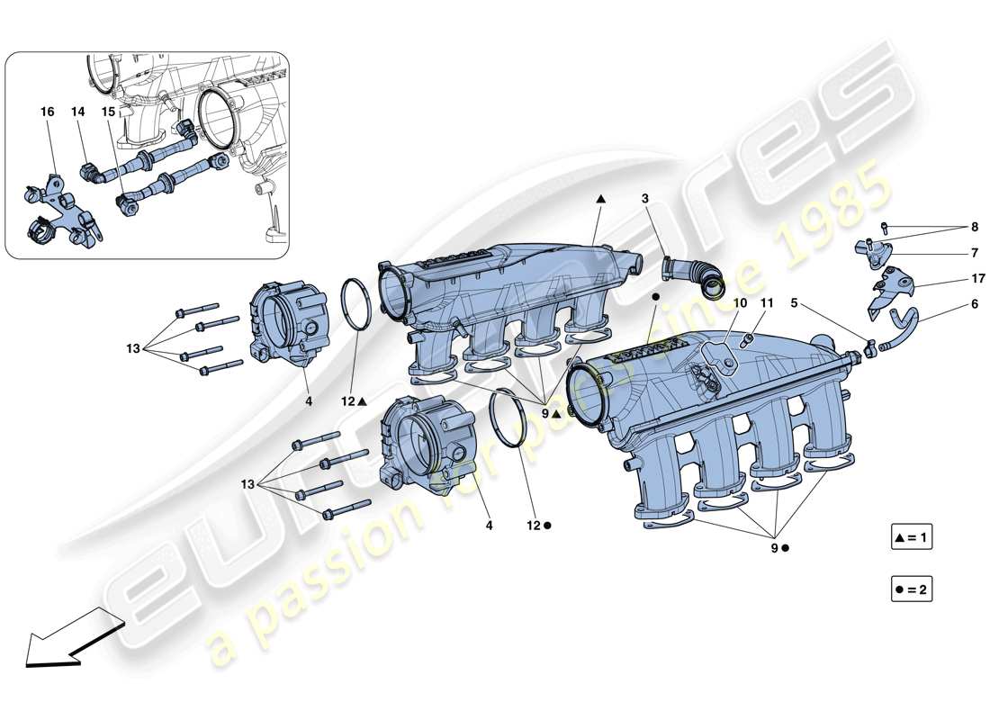 Ferrari GTC4 Lusso T (USA) INTAKE MANIFOLD Part Diagram