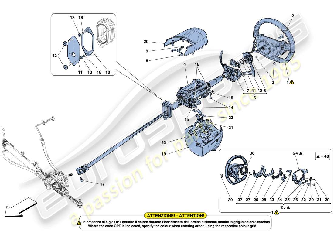 Ferrari GTC4 Lusso T (USA) Steering Control Part Diagram