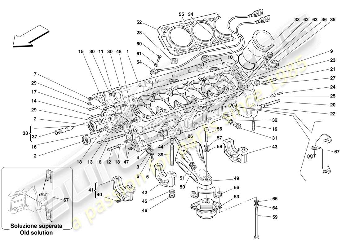 Ferrari 612 Scaglietti (RHD) crankcase Part Diagram