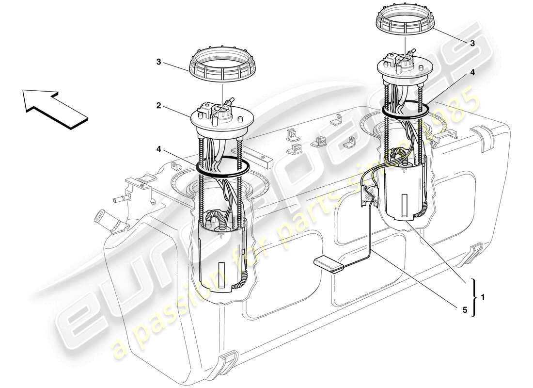Ferrari 612 Scaglietti (RHD) fuel pump Part Diagram