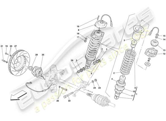 612 Scaglietti Rhd Rear Suspension Shock Absorber And Brake Disc