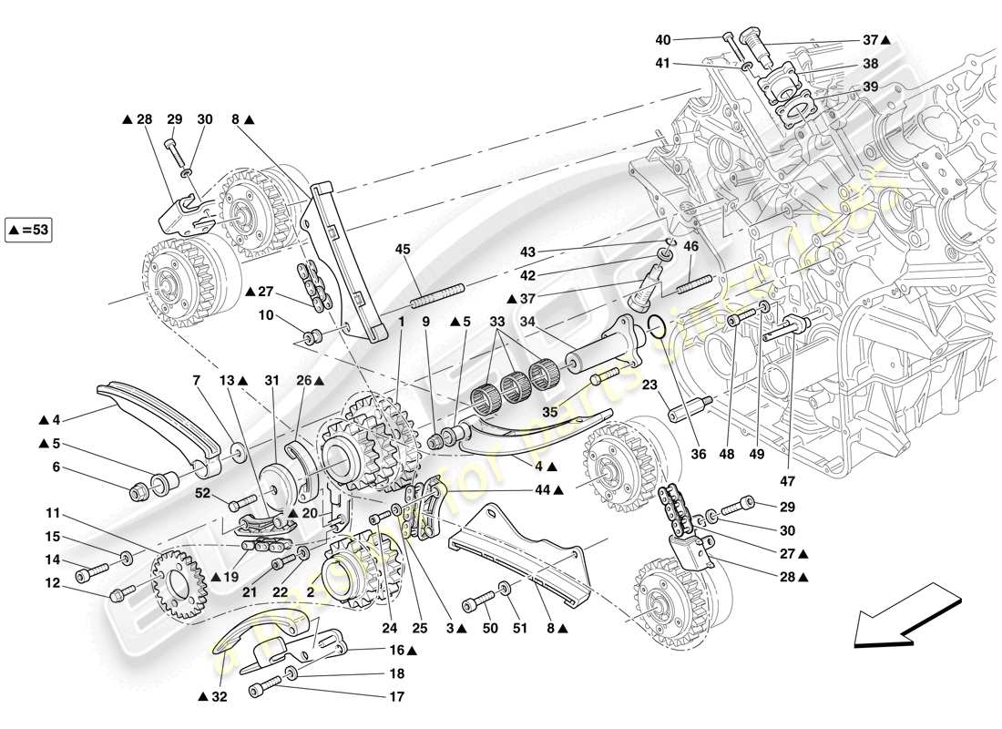 Ferrari 599 GTB Fiorano (Europe) timing system - drive Part Diagram
