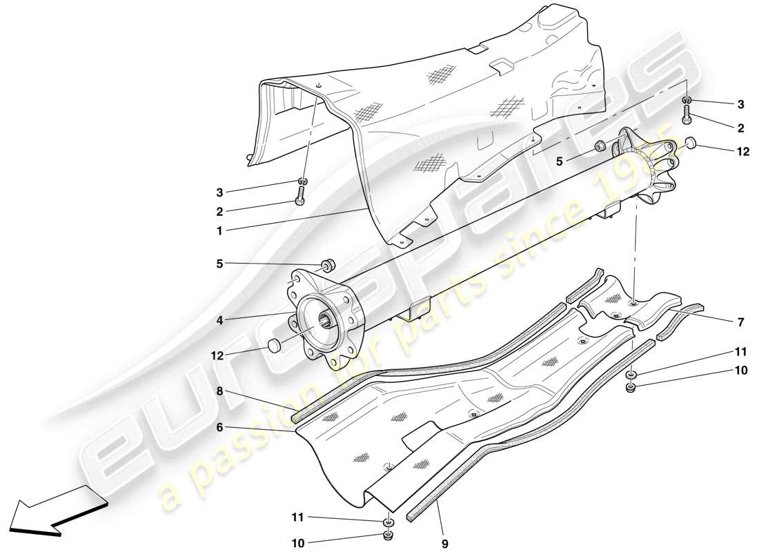 Ferrari 599 GTB Fiorano (Europe) ENGINE/GEARBOX CONNECTOR PIPE AND INSULATION Part Diagram