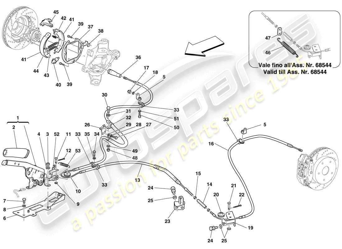 Ferrari 599 GTB Fiorano (Europe) PARKING BRAKE CONTROL Part Diagram