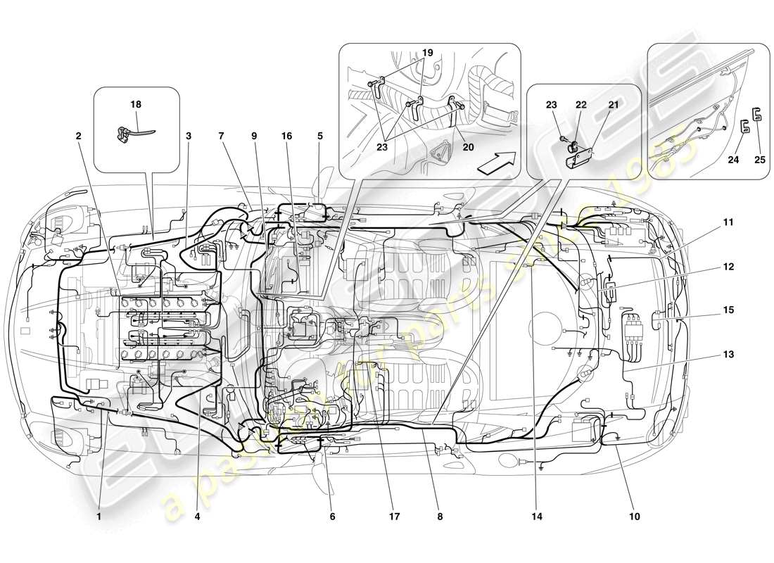 Ferrari 599 GTB Fiorano (RHD) electrical system Part Diagram