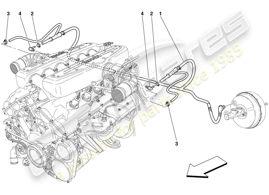 Ferrari 599 GTB Fiorano (USA) Power Steering System Part Diagram