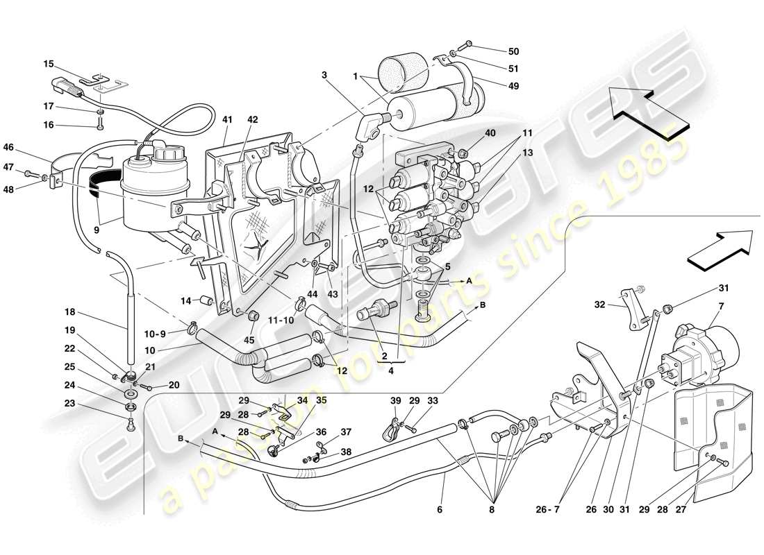 Ferrari 599 GTB Fiorano (USA) Power Unit and Tank Part Diagram