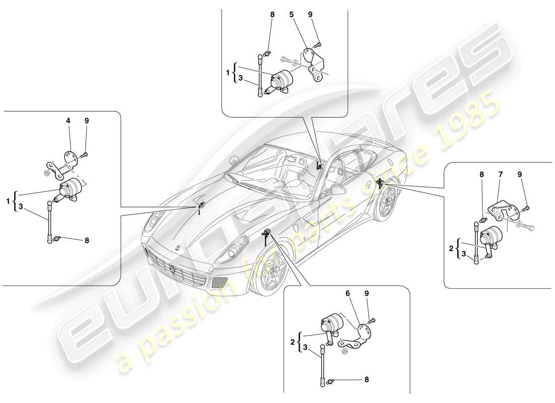 Ferrari 599 GTB Fiorano (USA) MOTION SENSOR Part Diagram