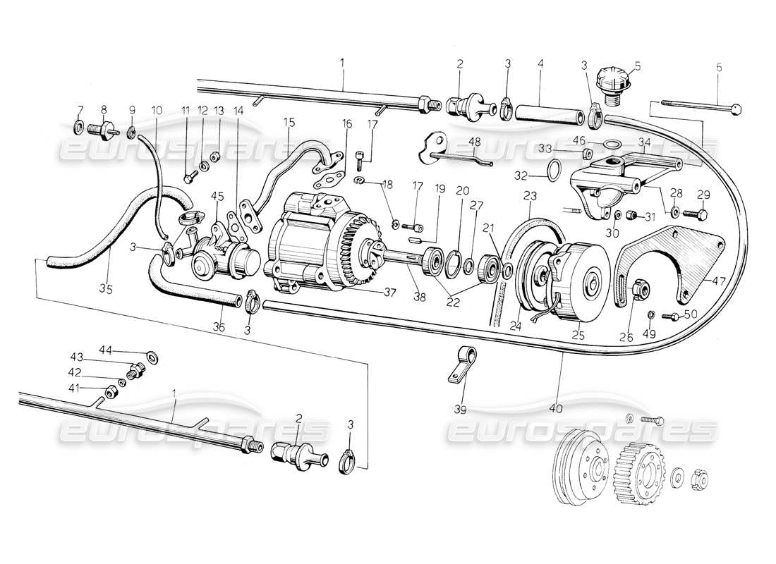 Lamborghini Countach 5000 S (1984) Air Polution System Part Diagram