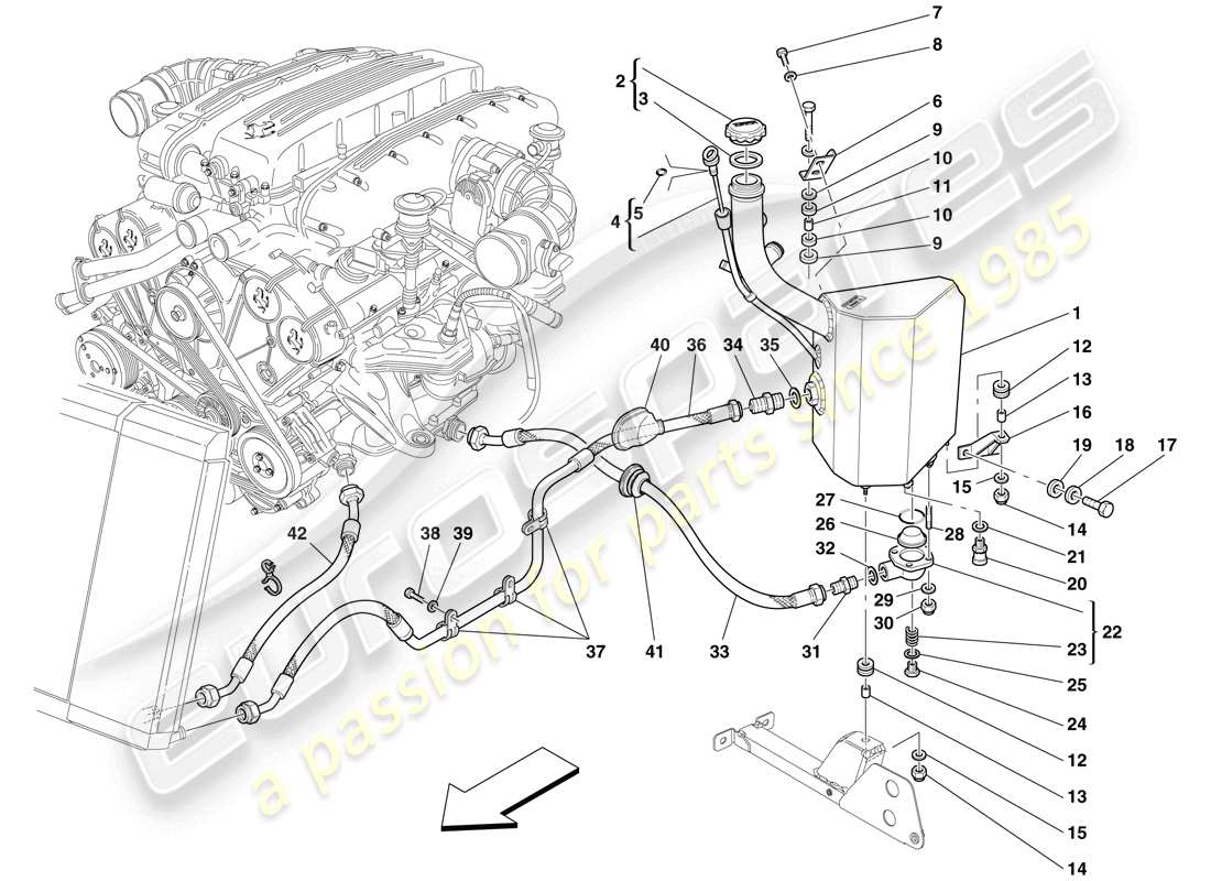 Ferrari 612 Sessanta (Europe) Lubrication System - Tank Part Diagram