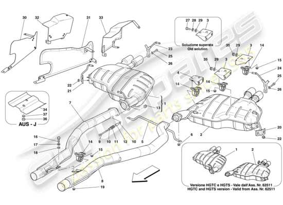 a part diagram from the Ferrari 612 Sessanta (RHD) parts catalogue