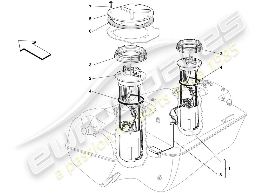 Ferrari 599 GTO (RHD) fuel pump Part Diagram