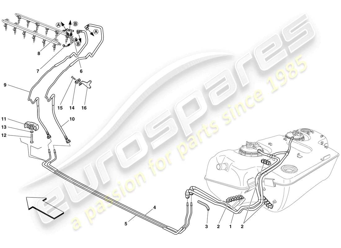 Ferrari 599 SA Aperta (Europe) fuel system Part Diagram