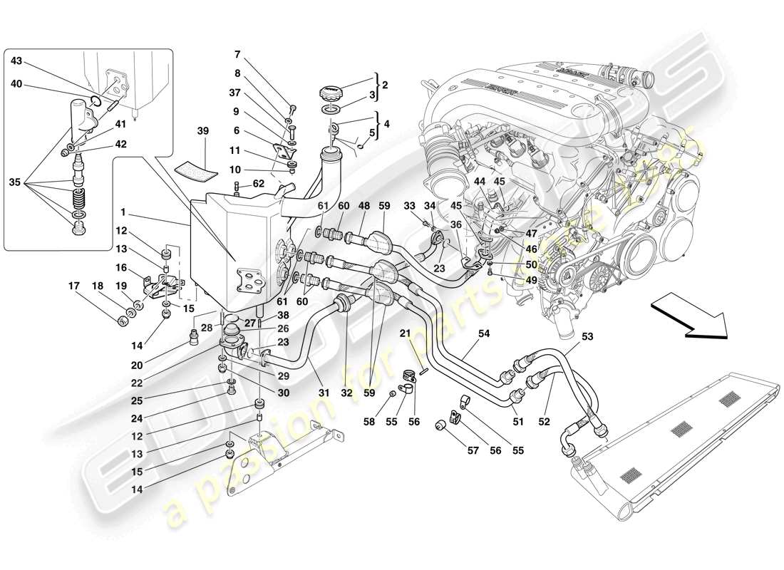 Ferrari 599 SA Aperta (Europe) Lubrication System - Tank Part Diagram