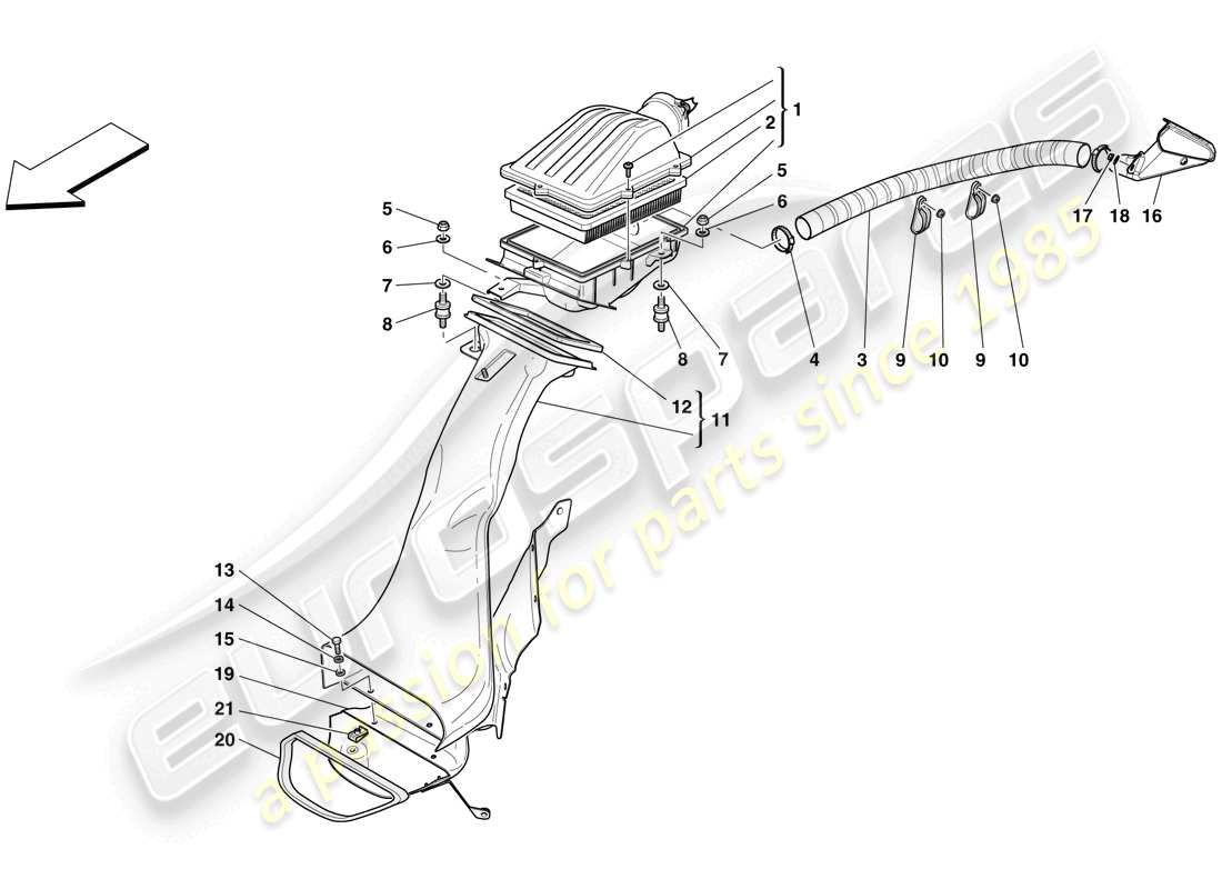 Ferrari 599 SA Aperta (RHD) AIR INTAKE Part Diagram