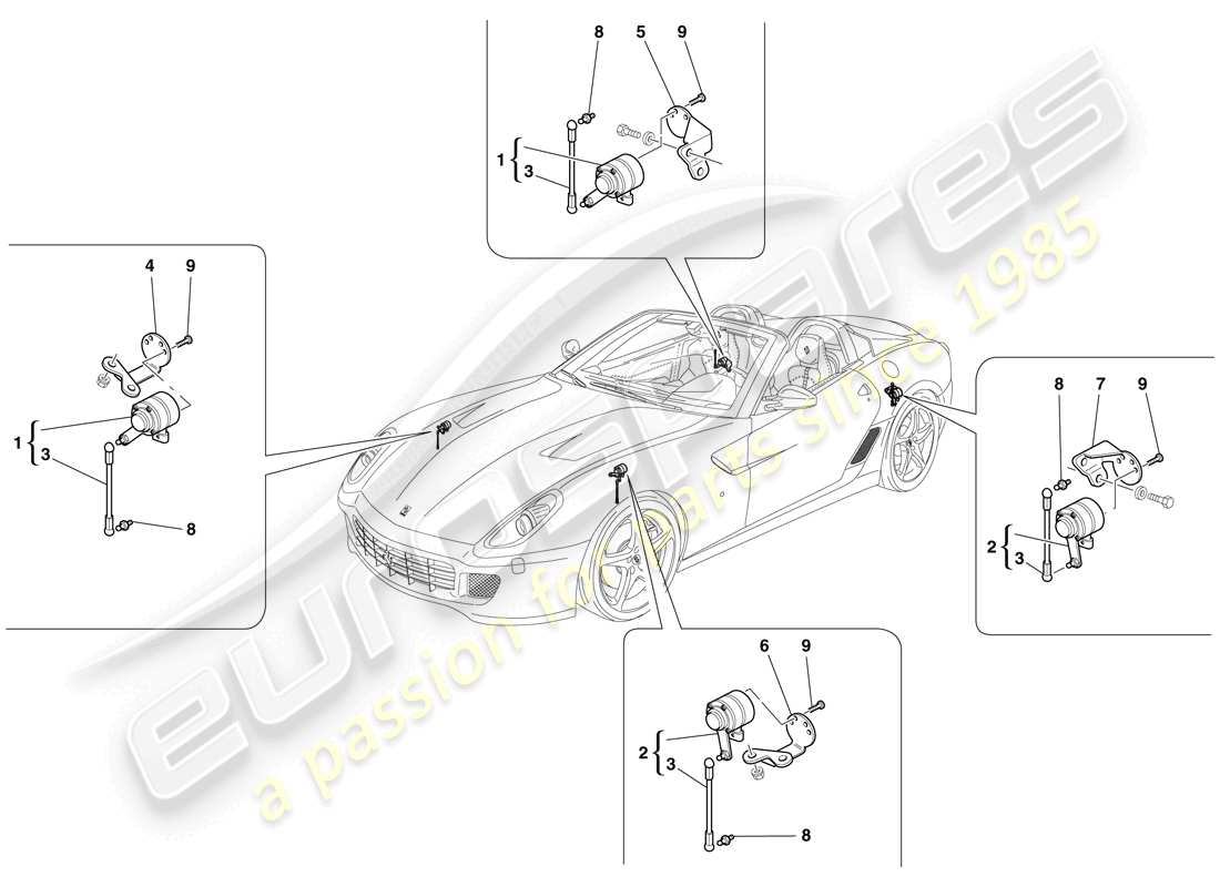 Ferrari 599 SA Aperta (RHD) MOTION SENSOR Part Diagram