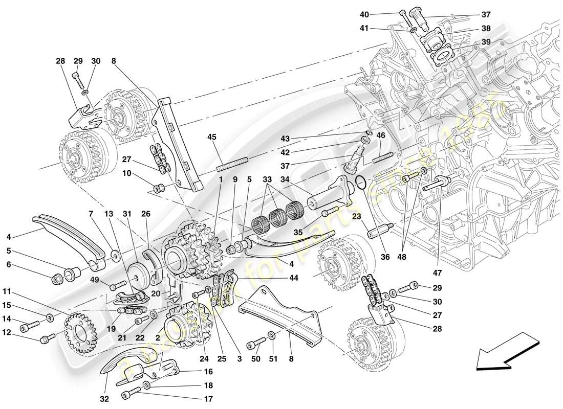 Ferrari 599 SA Aperta (USA) timing system - drive Part Diagram