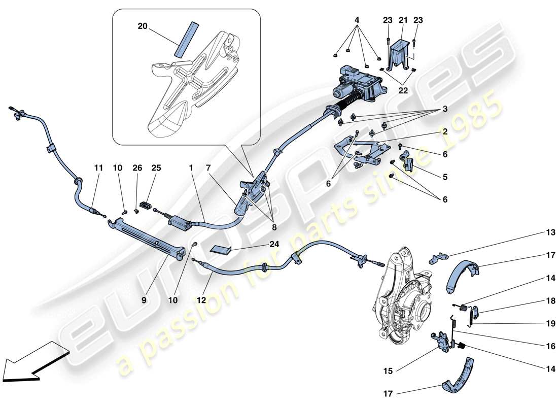 Ferrari F12 Berlinetta (Europe) PARKING BRAKE CONTROL Part Diagram
