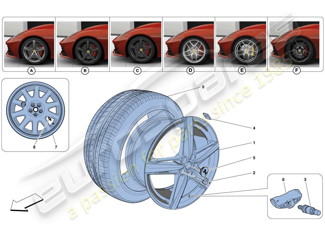 Ferrari F12 Berlinetta (Europe) Wheels Part Diagram