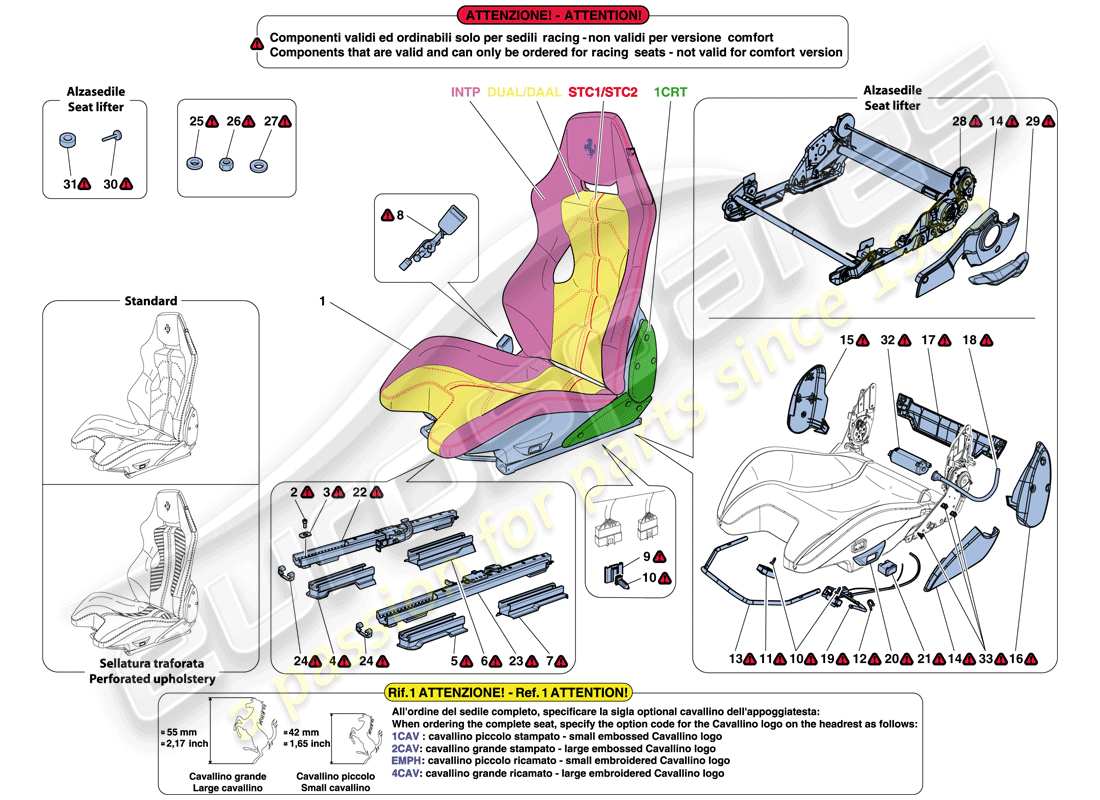 Ferrari F12 Berlinetta (Europe) RACING SEAT Part Diagram