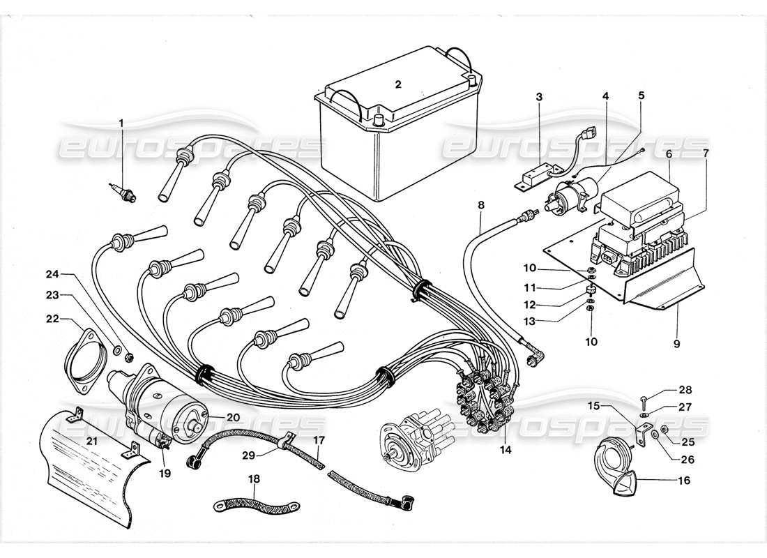 Lamborghini LM002 (1988) electrical system Part Diagram