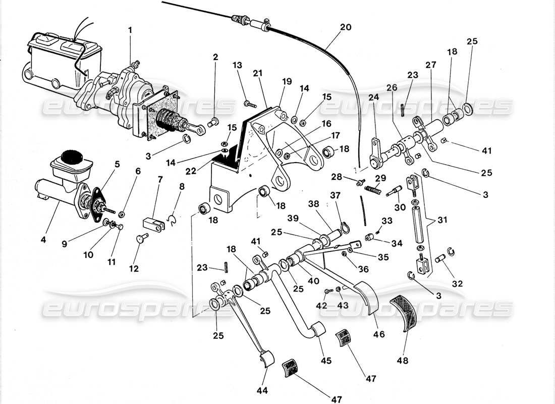 Lamborghini LM002 (1988) Pedal Ass Part Diagram
