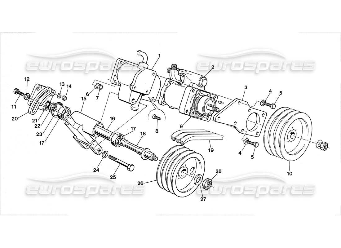 Lamborghini LM002 (1988) Steering Oil Pump Part Diagram