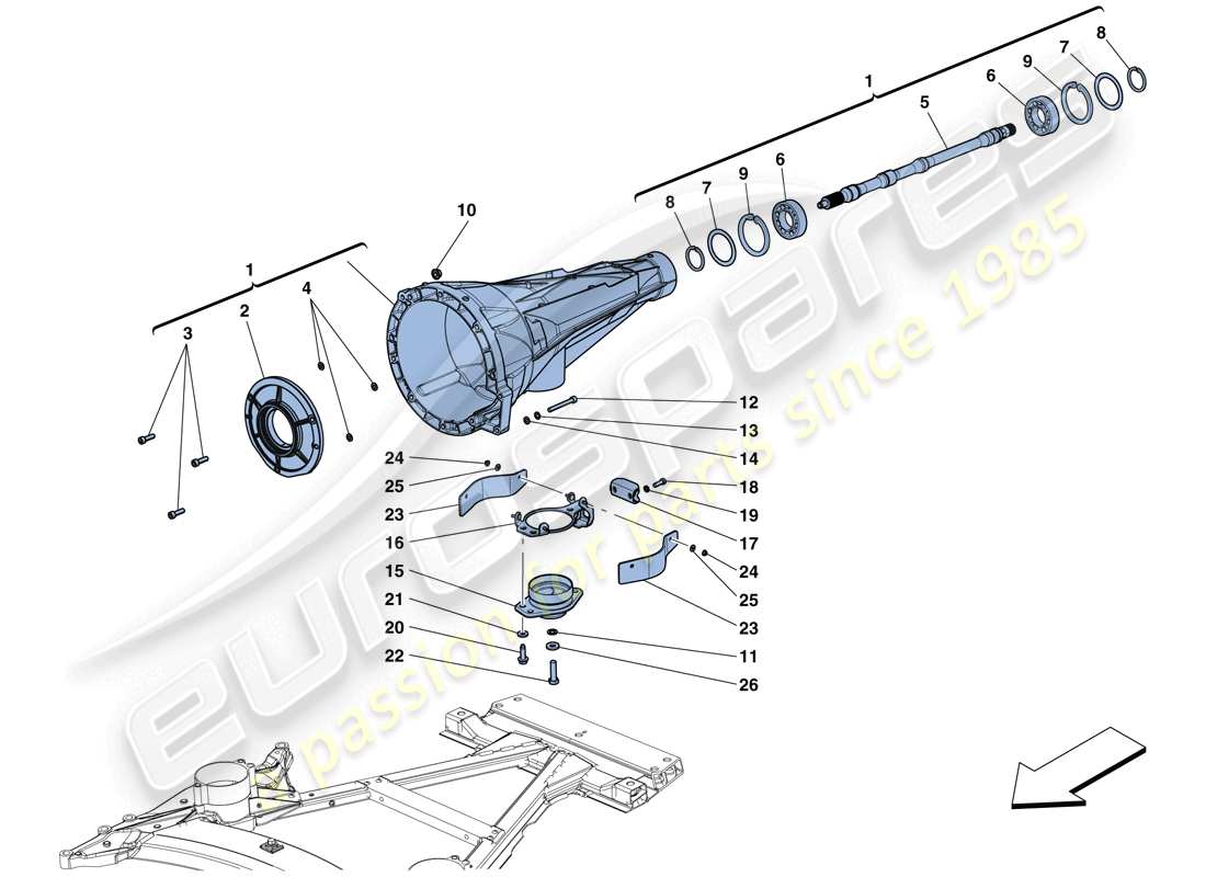 Ferrari F12 Berlinetta (RHD) Transmission Housing Part Diagram