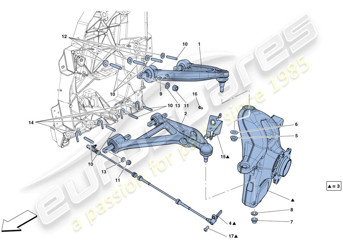 Ferrari F12 Berlinetta (RHD) FRONT SUSPENSION - ARMS Part Diagram