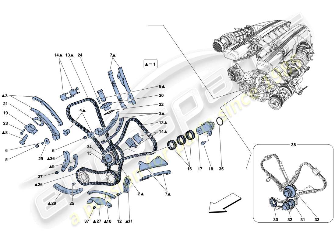 Ferrari F12 Berlinetta (USA) timing system - drive Part Diagram