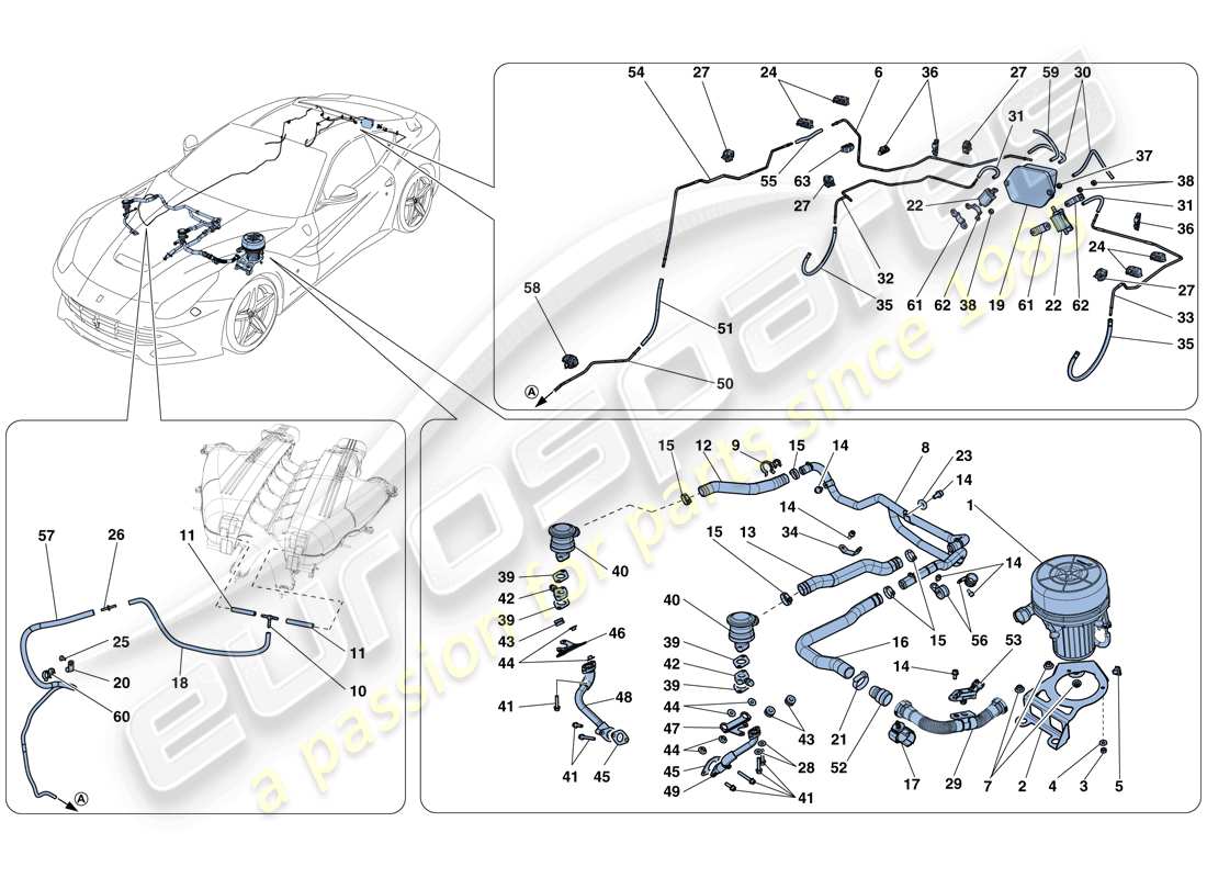 Ferrari F12 Berlinetta (USA) secondary air system Part Diagram