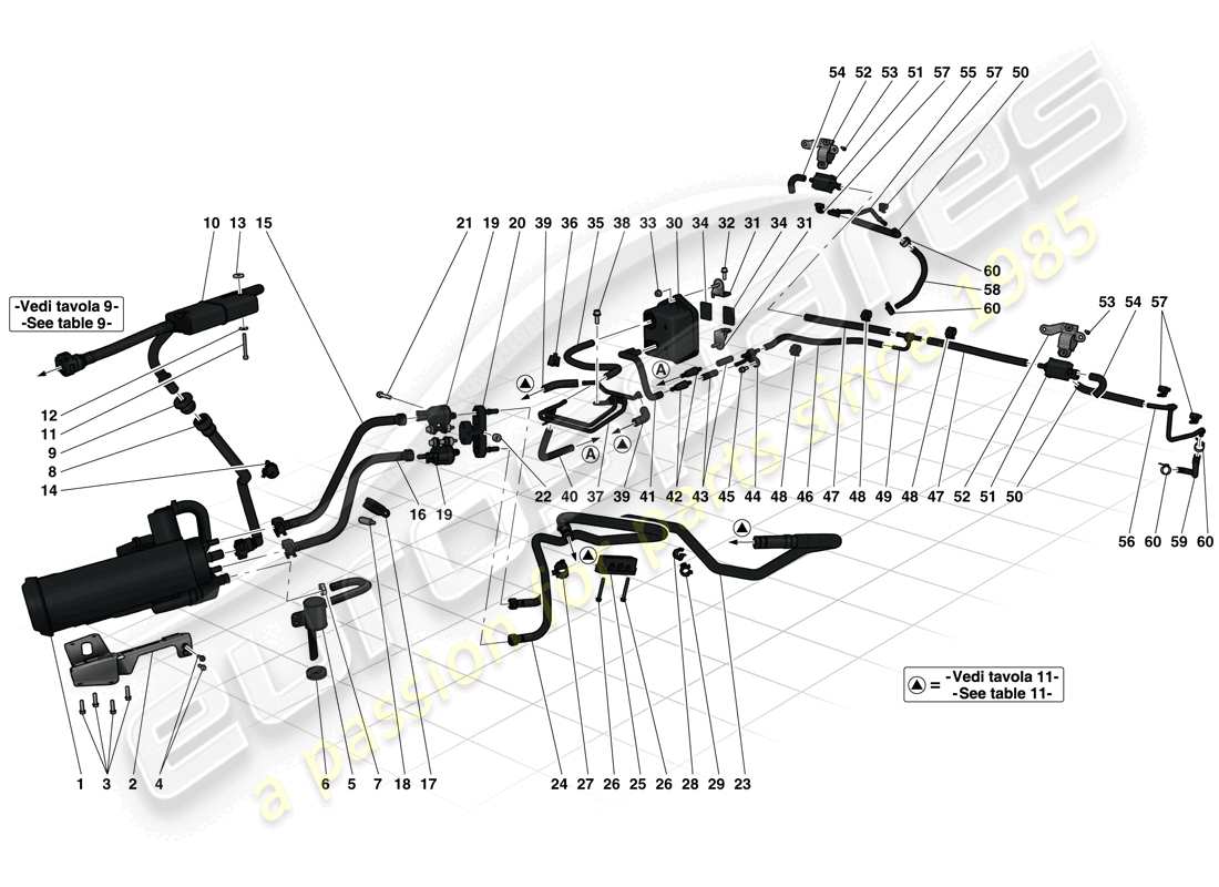 Ferrari LaFerrari (Europe) evaporative emissions control system Part Diagram