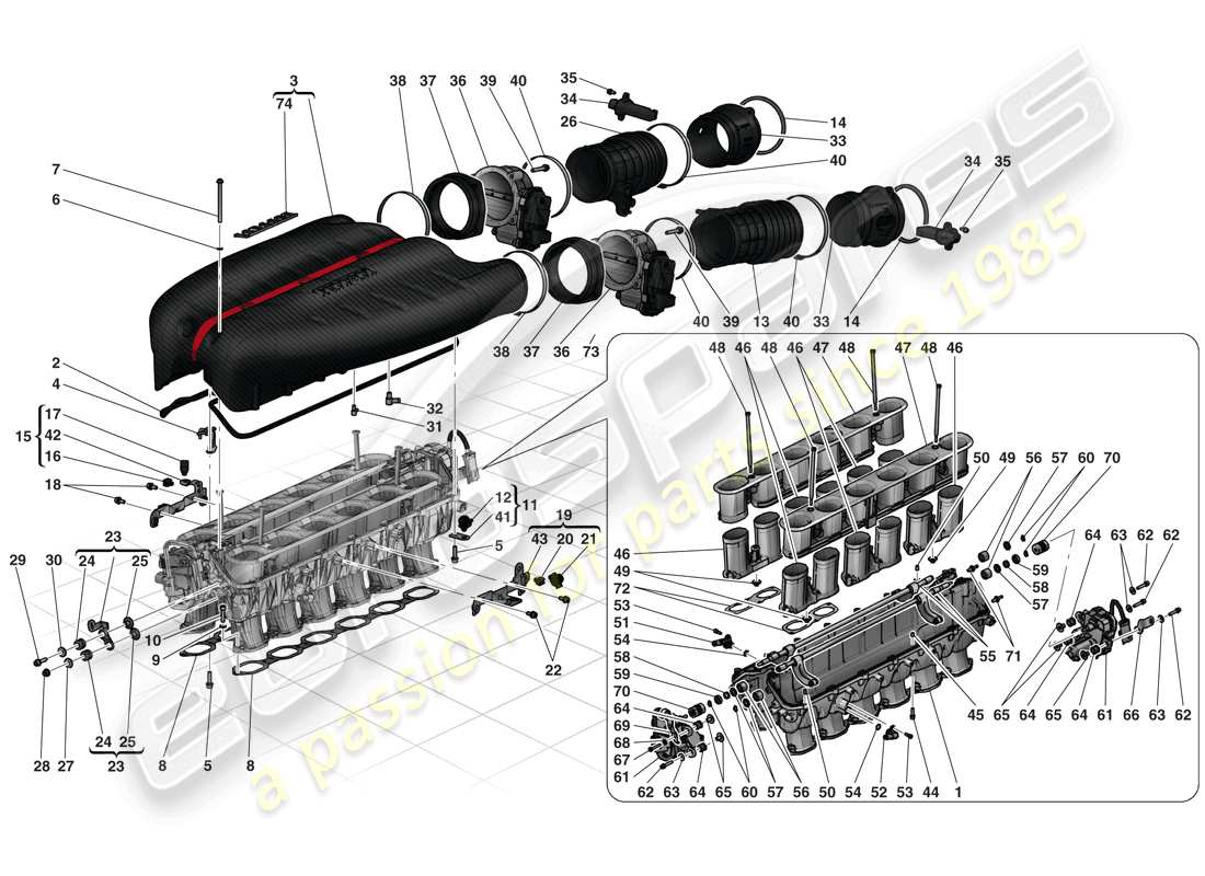 Ferrari LaFerrari (Europe) INTAKE MANIFOLD Part Diagram