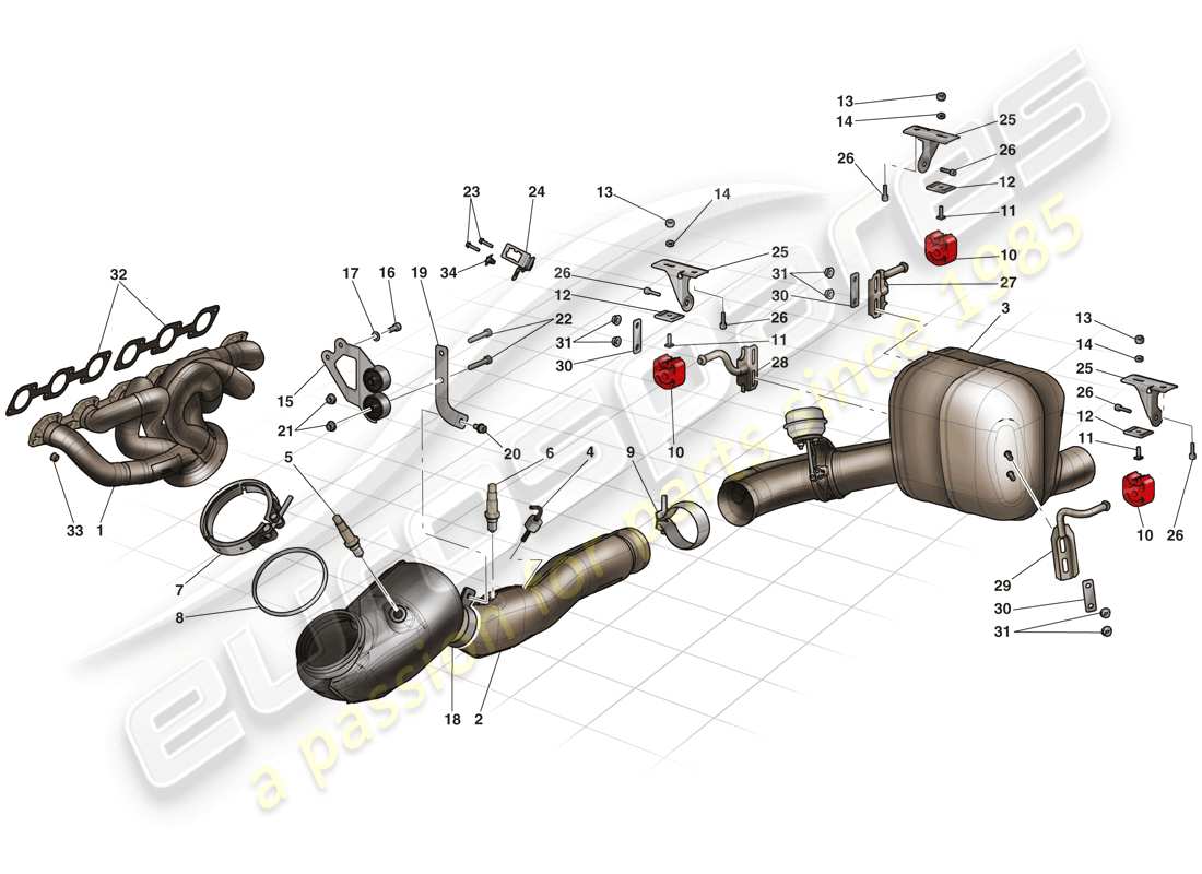 Ferrari LaFerrari (Europe) Exhaust System Part Diagram