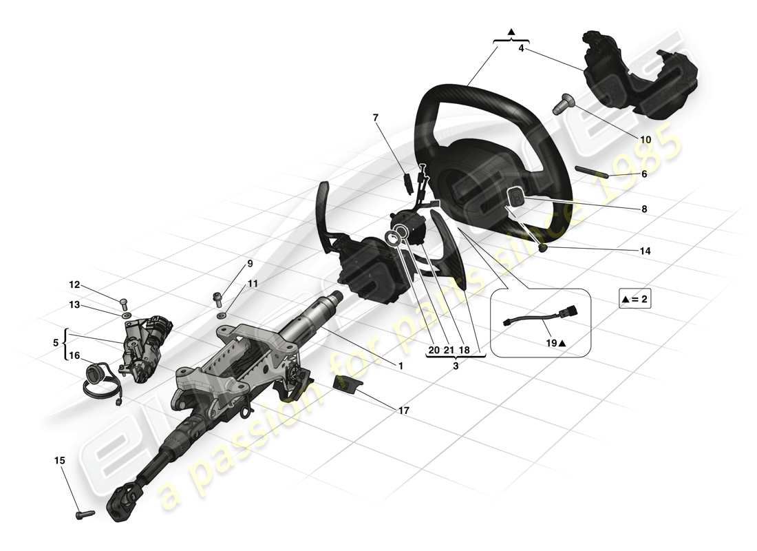 Ferrari LaFerrari (Europe) Steering Control Part Diagram
