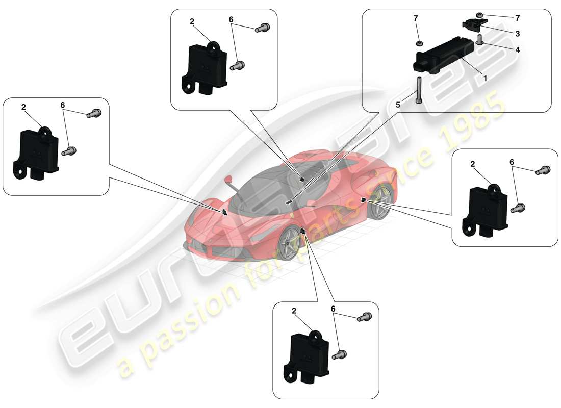 Ferrari LaFerrari (Europe) TYRE PRESSURE MONITORING SYSTEM Part Diagram