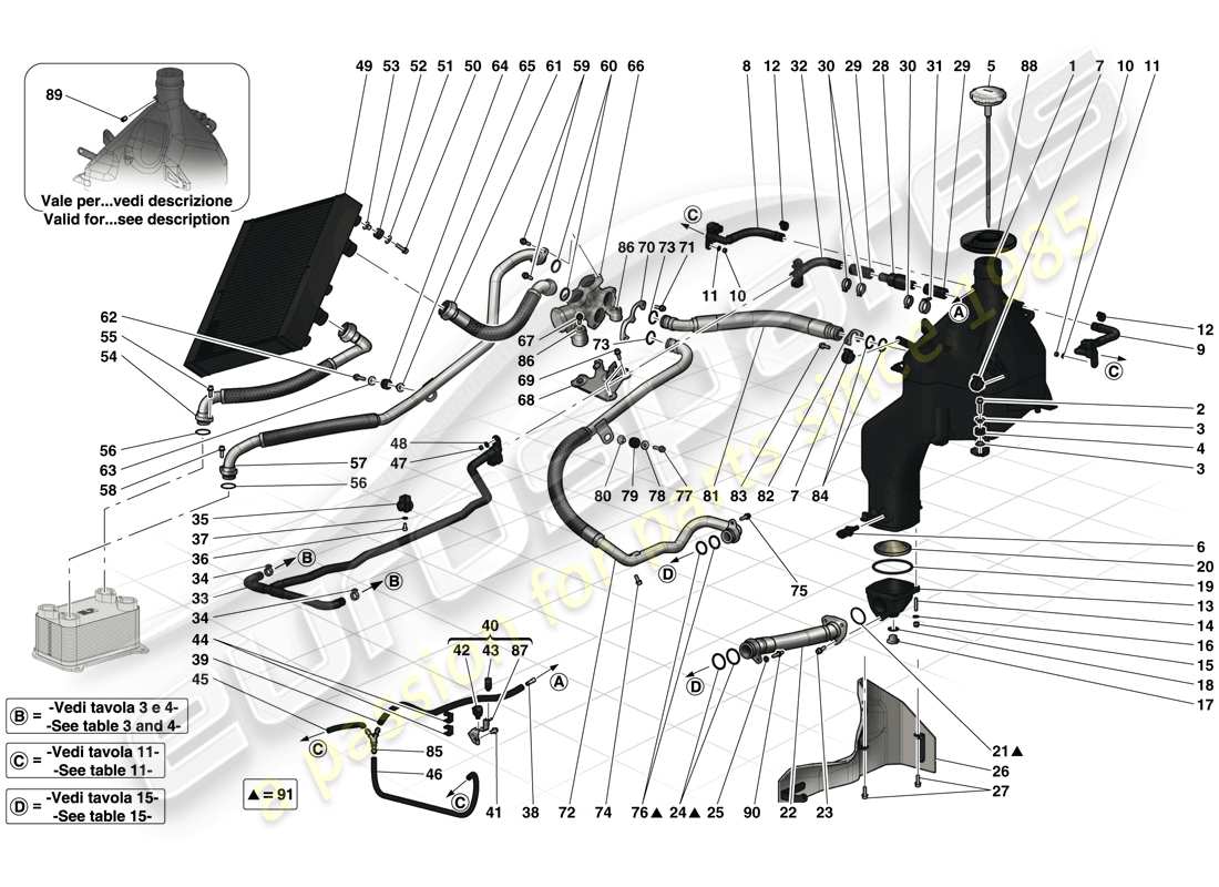 Ferrari LaFerrari (USA) Lubrication system and oil vapour recovery system Part Diagram