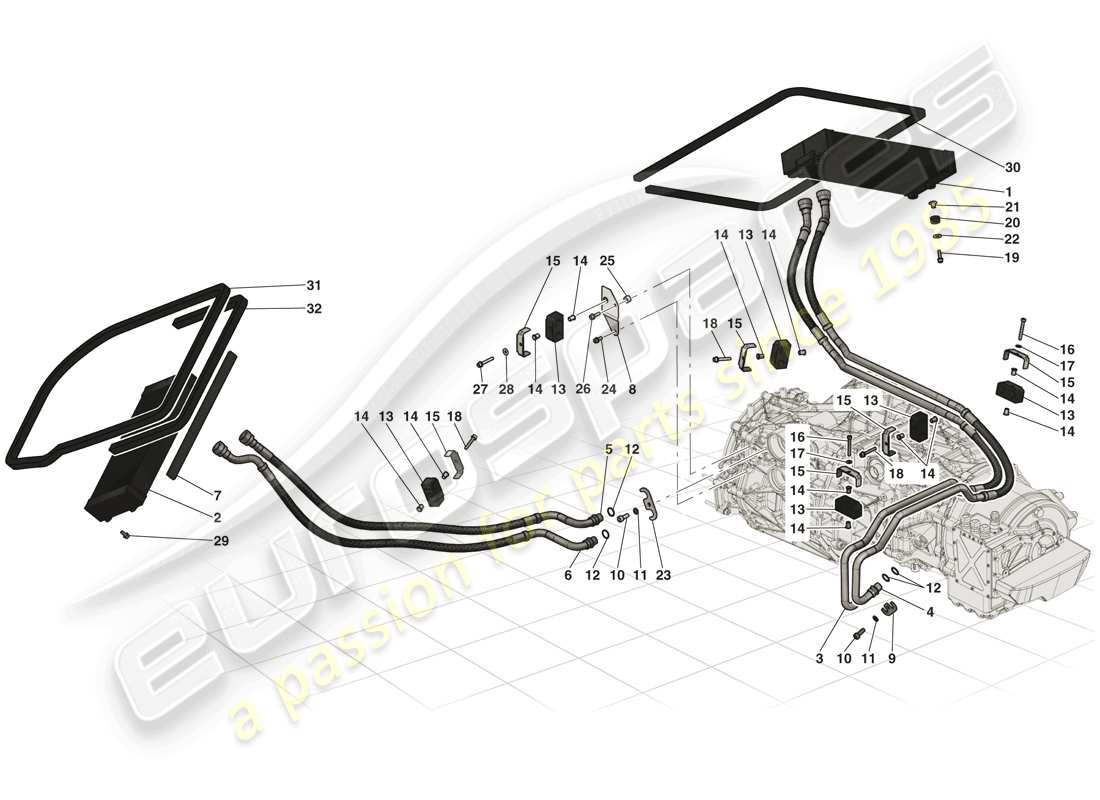 Ferrari LaFerrari (USA) GEARBOX OIL COOLING SYSTEM Part Diagram