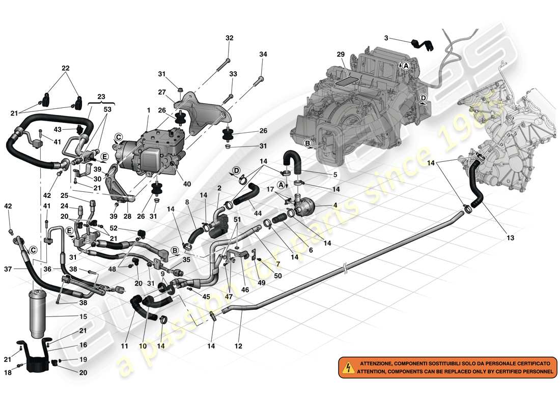 Ferrari LaFerrari (USA) AC SYSTEM Part Diagram